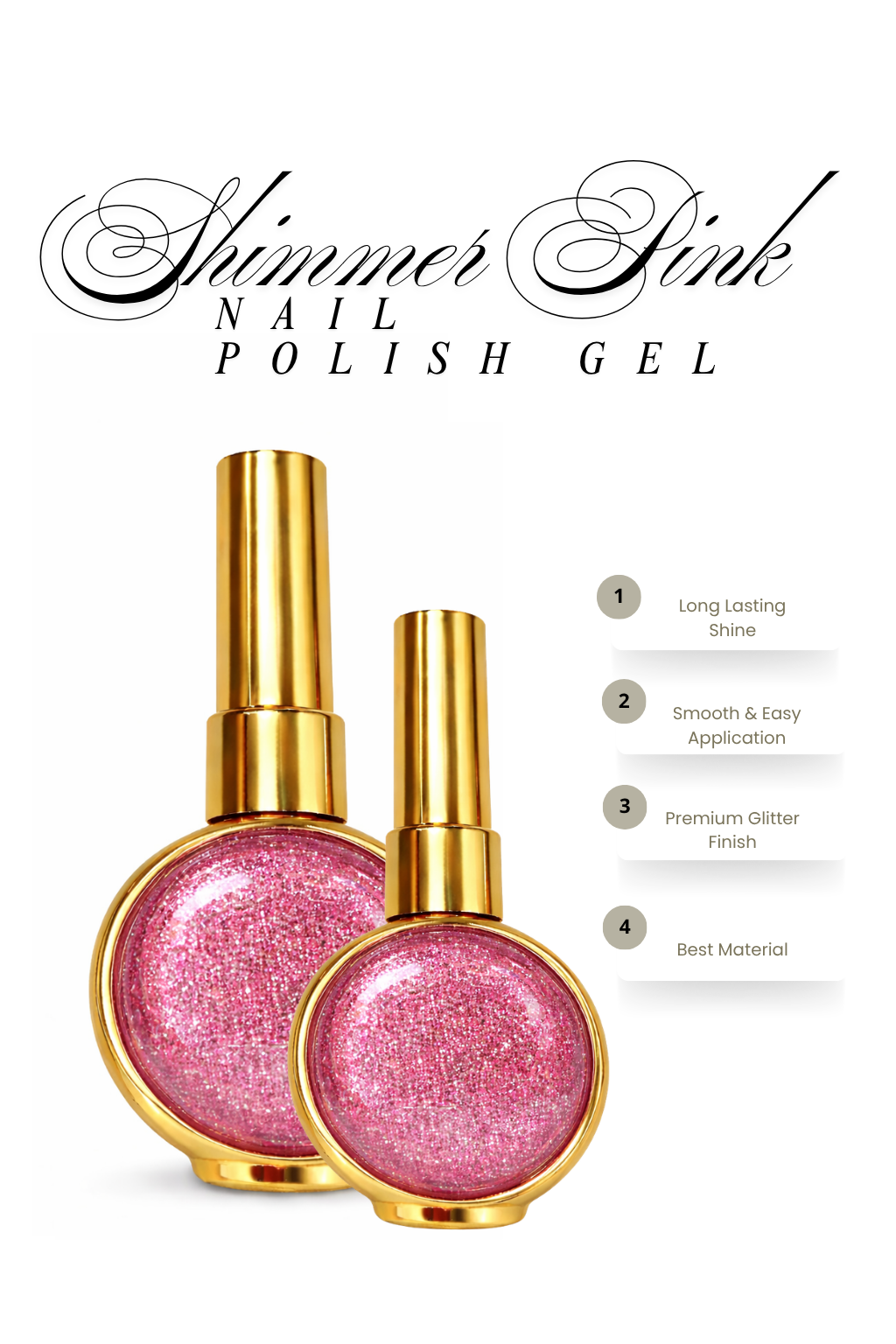 Glitter Pink Nail Polish Gel