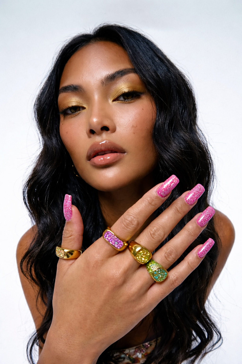 Glitter Pink Nail Polish Gel