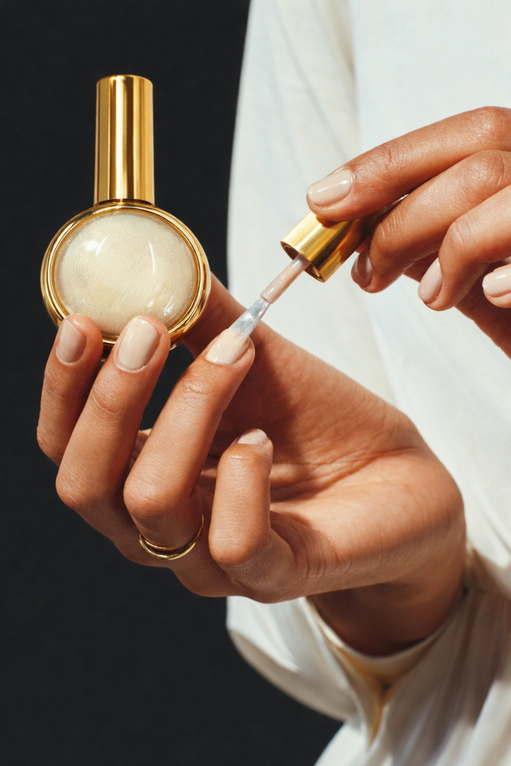 Pearl Gold Shimmer Nail Polish Gel