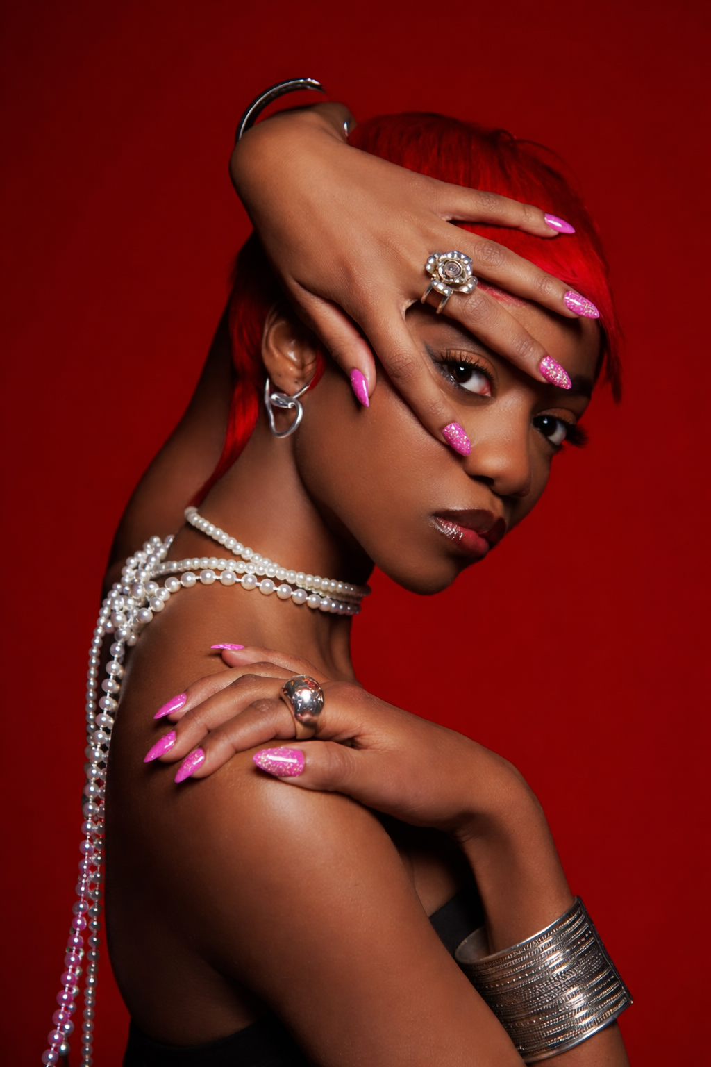 Glitter Pink Nail Polish Gel