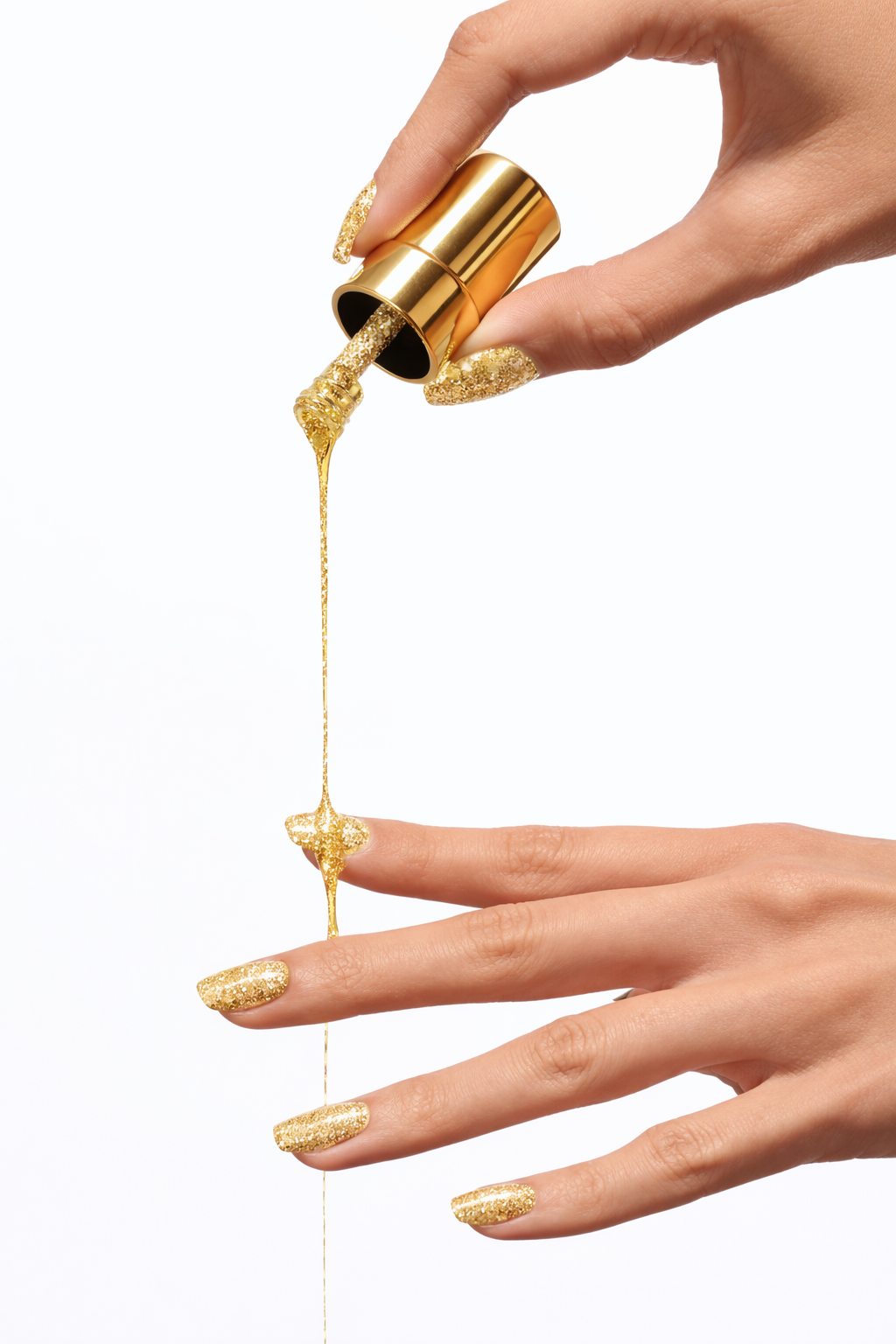 Golden Glitter Nail Polish Gel