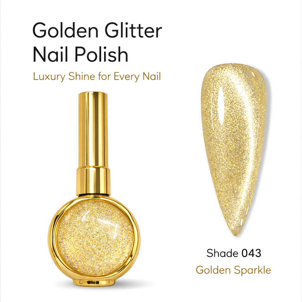 Golden Glitter Nail Polish Gel